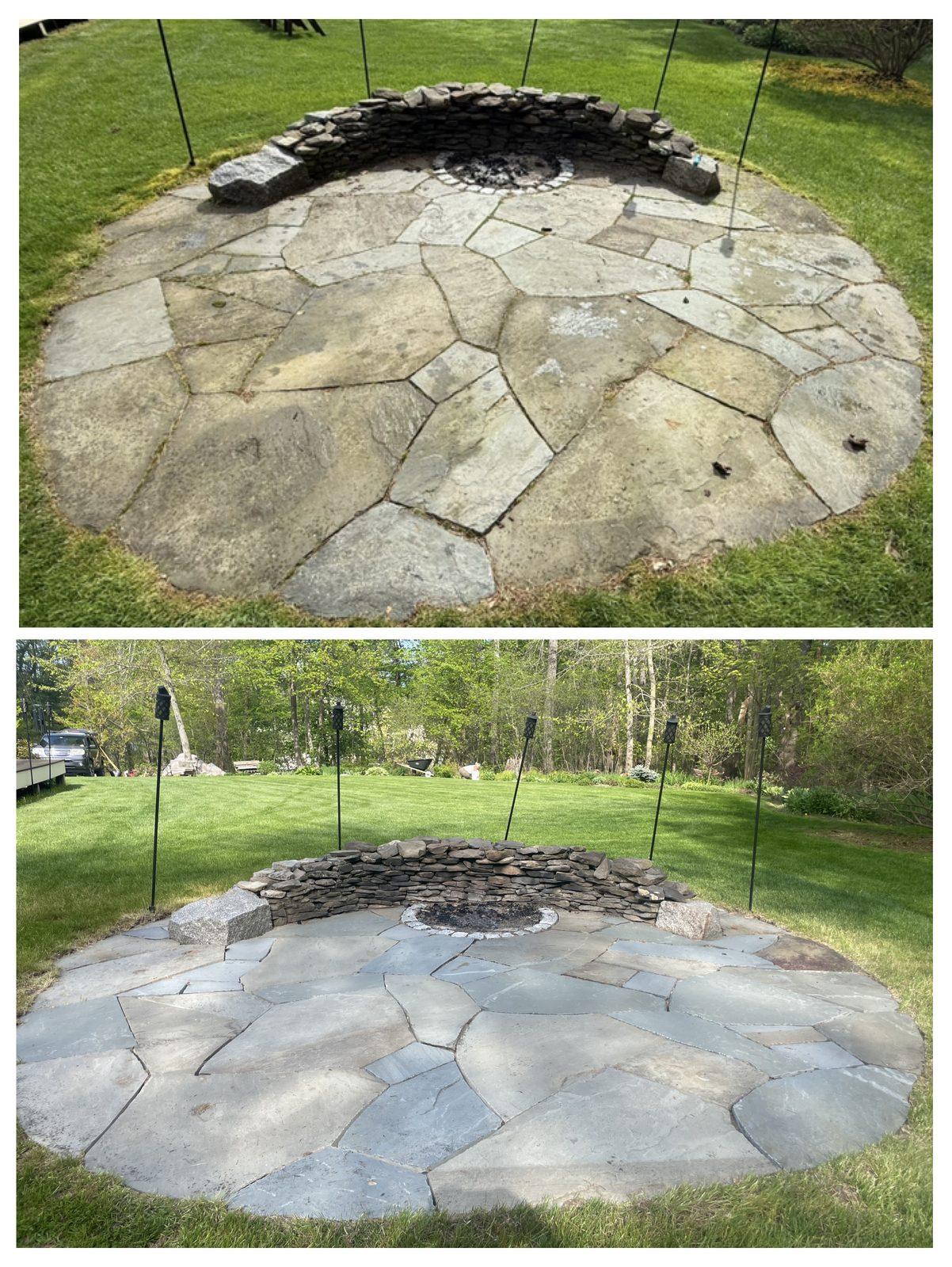 Patio Cleaning - Kittery before and after pressure washing