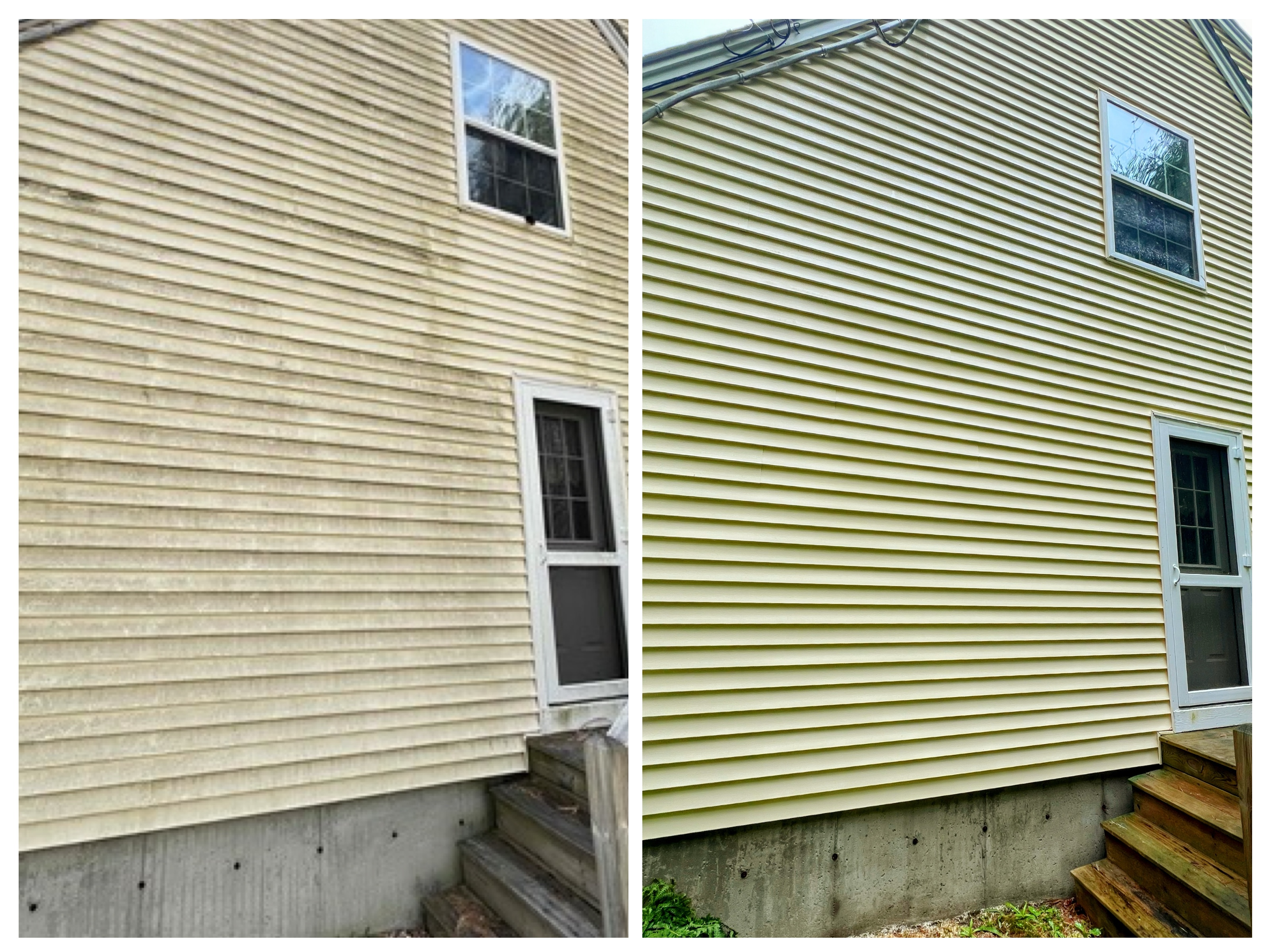 Professional pressure washing services in North Berwick Maine - house washing in progress